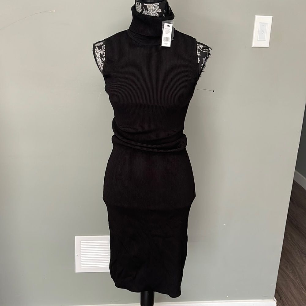 turtle neck black dress . NEW